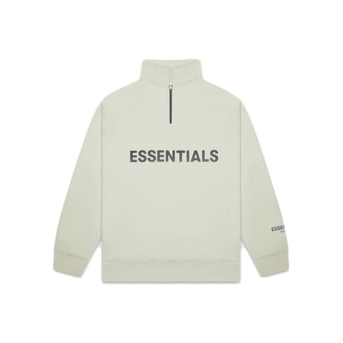 FEAR OF GOD ESSENTIALS 3D Silicon Applique Half Zip Pullover Sweater - Sage