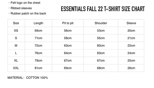 My Quick Fear Of God Essentials T-Shirt Sizing Guide 